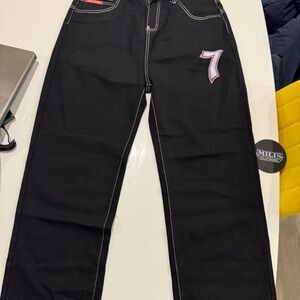 Black Men's Jeans Hiphop jeans vintage baggy pants size 32